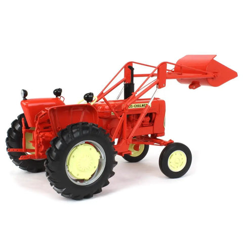 Allis Chalmers D Fifteen Tractor With Front Loader One Sixteenth Scale Die Cast Model Poseable Front Wheels Open Station