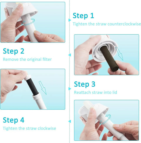 Step-by-step guide for Replacement Mouthpiece Kit For Water Bottles Compatible With Insulated Filtered Water Bottles Includes 3 Silicone Mouthpieces And 4 Filter Cartridges Easy Swap Bottle Parts Upgrade Food Grade Silicone installation