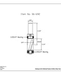 Technical drawing of Mega Flush Trim Router Bit Set With Carbide Tips, dimensions and specifications shown in detail.