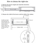 Diagram explaining measurements for installing 2 Pairs Push To Open Drawer Slides 16 Inch Full Extension Heavy Duty Ball Bearing Metal Drawer Runners Rails Track For Kitchen Cabinets And Furniture