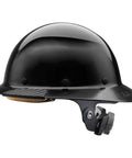 Fiber Reinforced Resin Full Brim Safety Helmet with 6 Point Suspension for All Day Comfort and Impact Protection, black work gear for construction