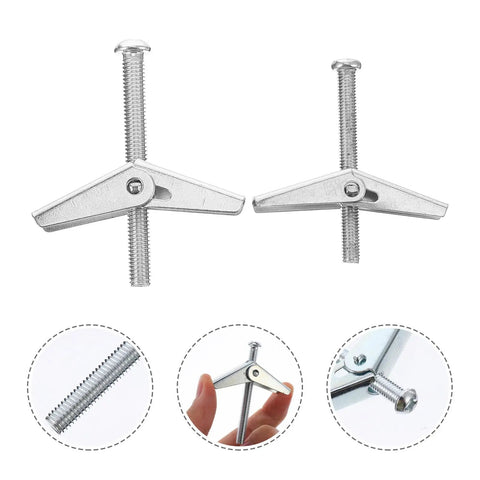 Heavy Duty Drywall Toggle Bolts And Wing Nut Kit 20 Piece M5 M6 Expansion Anchors for hanging heavy stuff on walls, shown in detail