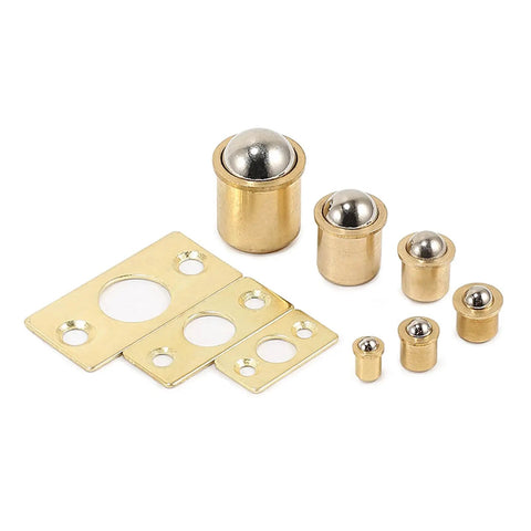 Brass Door Ball Catch Hardware For Cabinets And Closets Rust Resistant And Durable No Brainer Install displayed in varying sizes