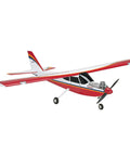 Avistar Elite 46-Size Almost Ready To Fly Advanced RC Trainer Airplane with red and white design on ground