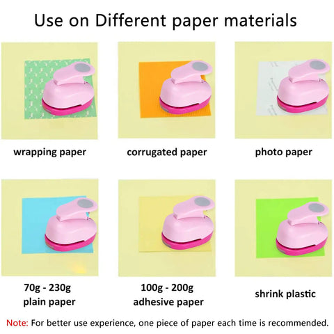 Totally Worth It 3 Inch Circle Craft Punch Pink For DIY Projects on various paper types, showing versatility for crafting.