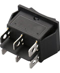 DPDT Momentary Rocker Switch On Off On 6 Pin 3 Position Snap In Toggle Switch 20A 125VAC Marine Boat Automotive Household Weatherproof Heavy Duty CE TUV Certified 1 Pack, black 30x21mm