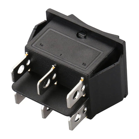 DPDT Momentary Rocker Switch On Off On 6 Pin 3 Position Snap In Toggle Switch 20A 125VAC Marine Boat Automotive Household Weatherproof Heavy Duty CE TUV Certified 1 Pack, black 30x21mm