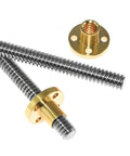 1200Mm T8 Lead Screw With 2Mm Lead And 2Mm Pitch, Stainless Steel Rod With Copper Nut For 3D Printer And CNC Z Axis, Pre Drilled Mounting Holes