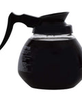 Glass 12-Cup Commercial Coffee Decanter for 12-Cup Brewers Black Cap and Handle 64-Ounce Shatter-Resistant Glass Pro-Grade Build