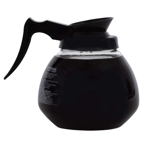 Glass 12-Cup Commercial Coffee Decanter for 12-Cup Brewers Black Cap and Handle 64-Ounce Shatter-Resistant Glass Pro-Grade Build
