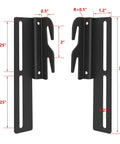 Four Piece Heavy Duty Bed Frame Conversion Brackets For Headboard Or Footboard Galvanized Steel Height Adjustable Kit in classic black.