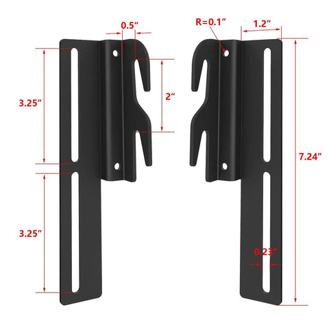 Four Piece Heavy Duty Bed Frame Conversion Brackets For Headboard Or Footboard Galvanized Steel Height Adjustable Kit in classic black.