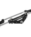 300HP Front Mount Hydraulic Outboard Steering Cylinder With Two Way Lock Valve, aluminum alloy body, black finish