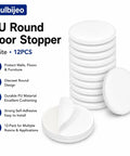 Round PU Door Stop 12 Pack Adhesive No Drill Door Stopper For Walls Floors And Cabinets Provides Easy Protection For Walls