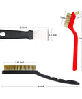 Eight-Piece Wire Brush Set With Heavy-Duty Scrapers And Brass, Nylon, And Stainless Steel Bristles For Rust, Paint, Slag, And Dust Cleanup