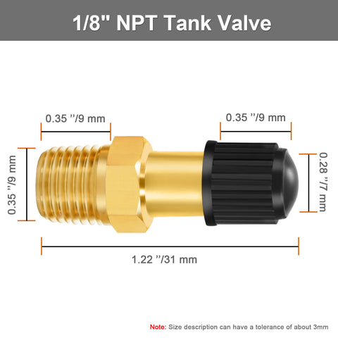 Heavy Duty Brass Tank Valve For Air Compressors With Schrader Valve One Eighth Inch NPT Anti Corrosion Male Connection