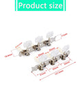 Durable Rock Solid Zinc Alloy Guitar Tuning Peg Set with silver finish and precise sizes for classical and folk guitars.