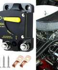 Heavy Duty Circuit Breaker With Manual Reset Switch For 12V And 48V DC Trolling Motors Marine Rv Electronics, 200A, weatherproof design.