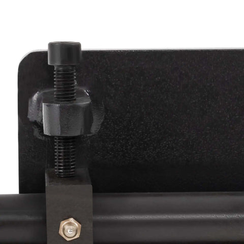Close-up of Heavy Duty Sheet Metal Bead Roller Kit With 18 Inch Rotary Forming Tool And 6 Dies For Metal Fab bolt and joint detail