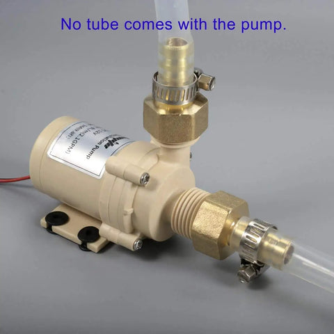 Go To 12V Solar Hot Water Circulation Pump Low Noise Brushless DC Motor Two Point One GPM Flow Nine Point Eight Feet Head Half Inch Male Thread