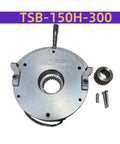 Electromagnetic power-off brake TSB-150H-300, circular silver housing with splined bore
