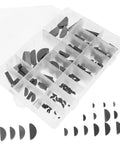 Crescent Woodruff Key Assortment Kit In Carbon Steel For Metric Keyways Semicircle Key Set in a plastic organizer box