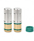 Self-Locking Table Stop Set For Workbench Holes, Non-Slip 20mm Crafting Bench Stop shown with knurled tops and green rings