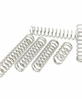 20 Piece Stainless Steel Compression Springs Kit with 0.5mm wire, 5mm outer diameter, 5 to 50mm lengths for DIY projects.