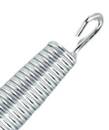 Super Heavy Duty 10 Pack Steel Extension Springs With 50kg Load Capacity close-up of galvanized spring coil with hook.