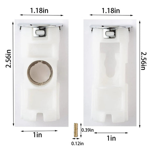 Fridge Door Handle Support Kit For Freezer Door Replacement Fits Popular Refrigerator Models Like RFG237AARS, two support pieces, screw, measurements