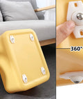 Self Adhesive Caster Wheels Set 16 Pcs For Kitchen Appliances Trash Cans Air Fryers And Small Furniture 360 Degree Swivel Universal Rollers shown on a yellow container.