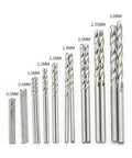 25 Piece HSS Micro Twist Drill Bit Set for PCB and Metal shown in various sizes from 0.5mm to 3mm on white background.