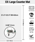 Hella Large Heat Resistant Silicone Counter Protector, Solid Non Slip Work Mat For Kitchen Countertops, Extra Thick Air Fryer Pad and dimensions 31.6 x 23.5 inches.