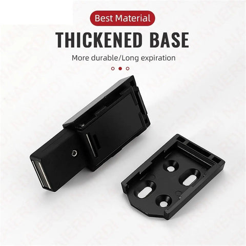 Magnetic Push Latches For Cabinets And Doors Heavy Duty Push To Open Hidden Handle Black ABS Durable Cabinet Catches