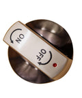 Zinc Alloy Chrome Plated Valve Knob For Patio Heater And Fire Pit 8mm Stem 1.57 Inch Knob Diameter On Off Indicator Top View