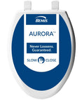 Slow Close Toilet Seat With Easy Clean Hinges And Adjustable Front To Back Fit Elongated White Made In Usa Never Loosens