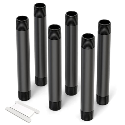 Six Pack One Half Inch MNPT PVC Male Pipe Thread Sprinkler Head Riser Extensions For Lawn Irrigation System Six Inch Length With Male To Male Adapters