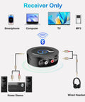 Bluetooth 5.2 Receiver for Home Stereo With RCA and Three Point Five Millimeter AUX Output Wireless Audio Adapter diagram