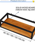 Dope Ceiling Hanging Wine Glass Rack With Industrial Wood And Metal Frame Floating Shelves, dimensions labeled
