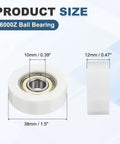 5 Pack Dead Silent Nylon Track Rollers With Rock Solid Precision Bearings 10mm Bore 38mm Outer Ring 12mm Thickness size dimensions shown
