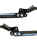 Dual Composite Scissor Wheel Lock Set For Wheelchairs, Plug And Play DIY Install, Compact Braking System, black finish close-up