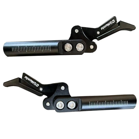 Dual Composite Scissor Wheel Lock Set For Wheelchairs, Plug And Play DIY Install, Compact Braking System, black finish close-up