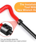 Helicoil Thread Repair Kit For M8 X 1.25 And SAE Threads installation tool with hex wrench hole and red handle