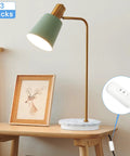 Three Pack Inline Cord Switches For Lamps And LED Lighting 250V 6A White Inline Lamp Switches shown next to a table lamp