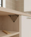 Heavy Duty Stainless Steel Corner Brace For Furniture And Shelves, Tough As Nails Triangular Support Bracket With Mounting Screws in use
