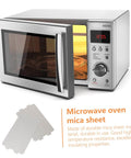 Microwave Mica Sheet Cover Set 6 Pcs Heat Insulation Waveguide Pad Crisper for Oven Replacement shown with microwave and text details