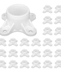 Image of Set Of 25 White PVC Flanges For Half Inch Pipes DIY Rod Holder And Shelving Fittings Table Mount Caps And Support Feet Built To Last With A Dope Glossy White Finish For A Clean Pro Look On Any Project.
