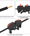 20 Pcs DIN Rail Terminal Blocks Kit With Compact Lever Connectors for 28 12 AWG wires installation guide steps