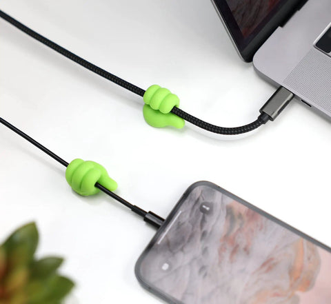 Thumb Shaped Cord Holders 8 Pack Cute Little Hands Cord Organizer Gift Idea Green And Pink Multipurpose Cable Clips For Cables