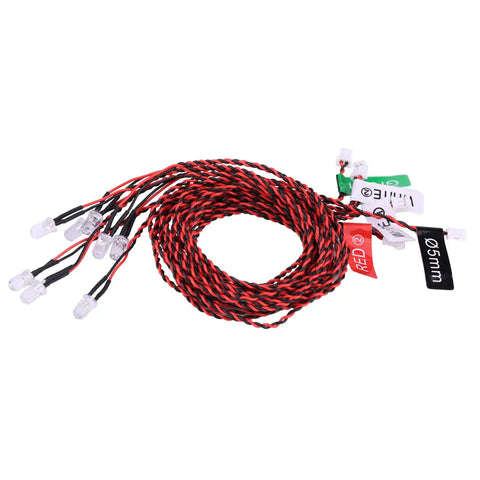 8 LED RC Aircraft Lighting Kit with flashing navigation lights and cables
